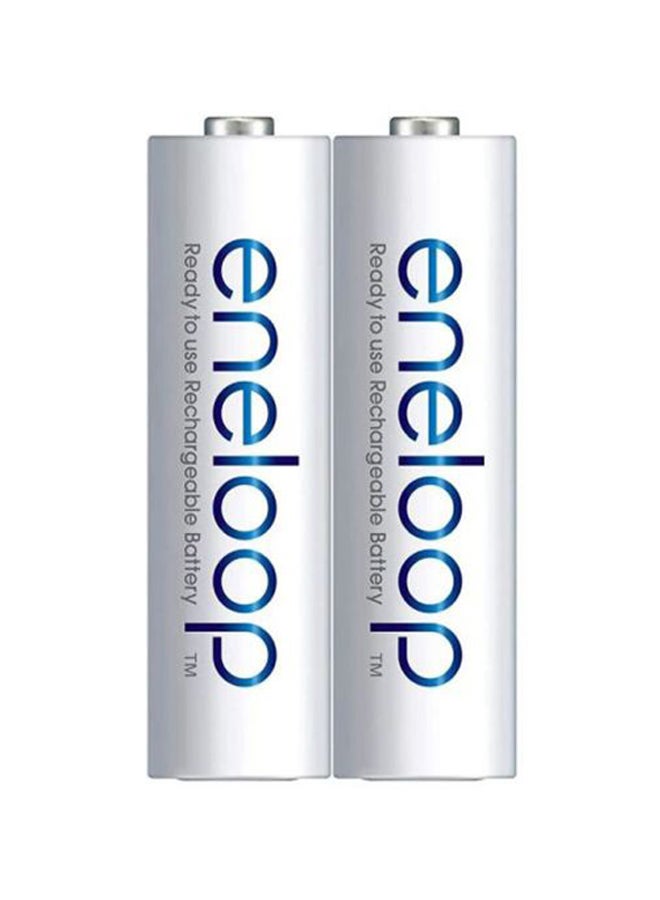 Panasonic Eneloop Rechargeable Battery 1900MAH , AA size 2pcs White - Image 1