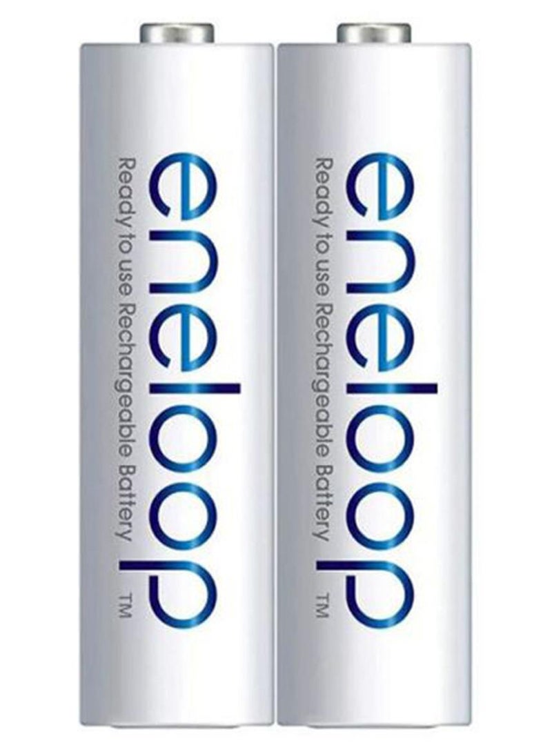 Panasonic Eneloop Rechargeable Battery 1900MAH , AA size 2pcs White - Image 1