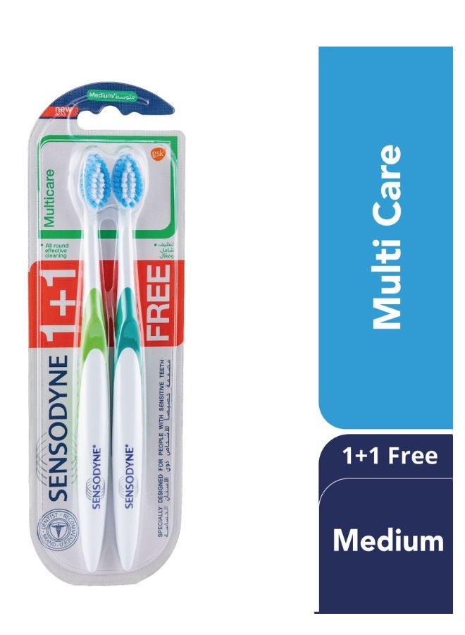 Multicare Toothbrush Pack Of 2 Multicolour - pnsku/N13985065A/45/_/1732819673/edc49e5c-b1d2-4649-8e84-6eda652f28d6