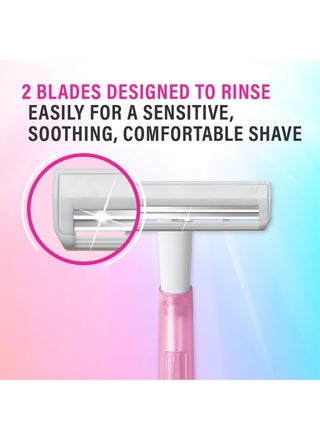 Twin Lady Sensitive Disposable Shaving Razors For Women (Pack Of 6) Pink - view 2