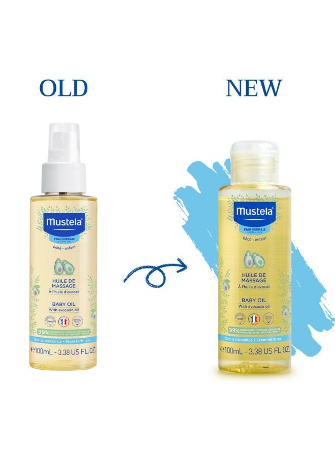 Mustela - Hypoallergenic Baby Massage Oil With Avocado Oil, 100ml - Image 1