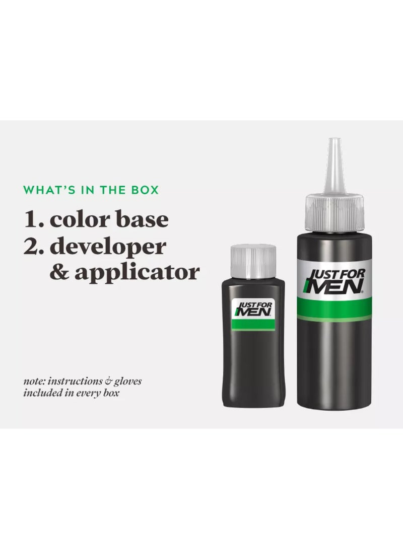 Just For Men Hair Color For Men Full Grey Coverage Easy Application Cream Hair Color With Biotin Aloe And Coconut Oil For Strong Healthy Hair H-55 Real Black  - Image 4