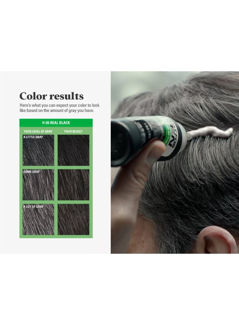 Just For Men Hair Color For Men Full Grey Coverage Easy Application Cream Hair Color With Biotin Aloe And Coconut Oil For Strong Healthy Hair H-55 Real Black  - Image 5