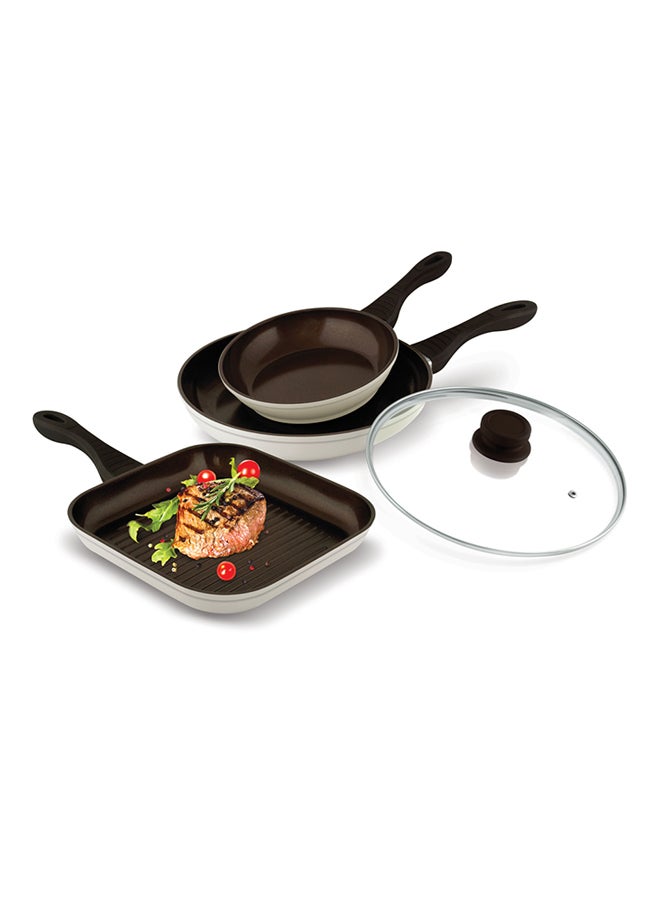 Lamart 4-Piece Ceramic Cookware Set Black/Silver
