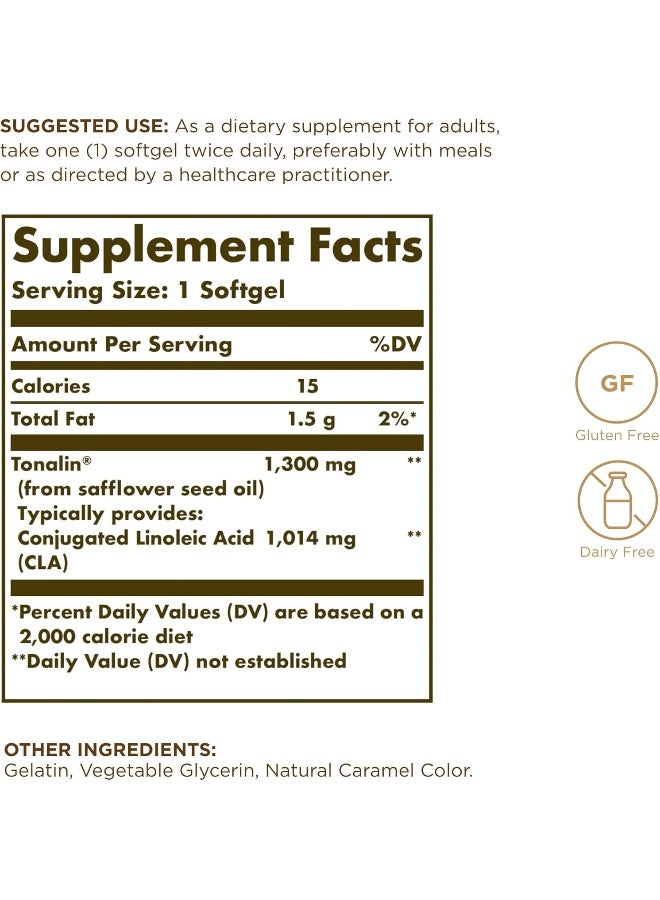 Solgar Tonalin CLA - 1300 mg - 60 Softgels Packaging May Vary - Image 2