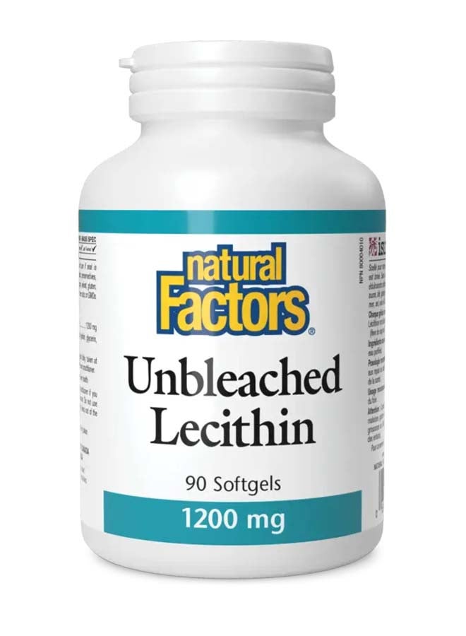 natural Factors Unbleached Lecithin - 90 Softgels 
