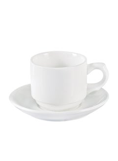 12-Piece Porcelain Cup & Saucer  Set for 6 People White 100ml - pnsku/N14022921A/45/_/1733384008/bcaf2874-cf29-46d6-ba93-577e2a0e9e74