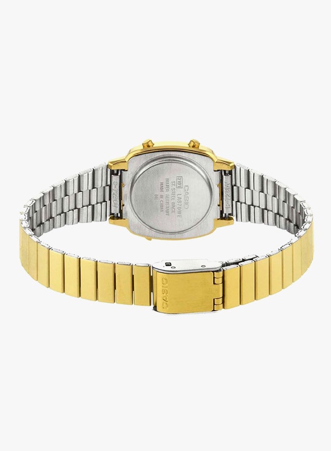 كاسيو ساعة يد رقمية مقاومة للماء بسوار من الستانلس ستيل طراز LA670WGA-1D - مقاس 20 مم - لون ذهبي للنساء - Image 2