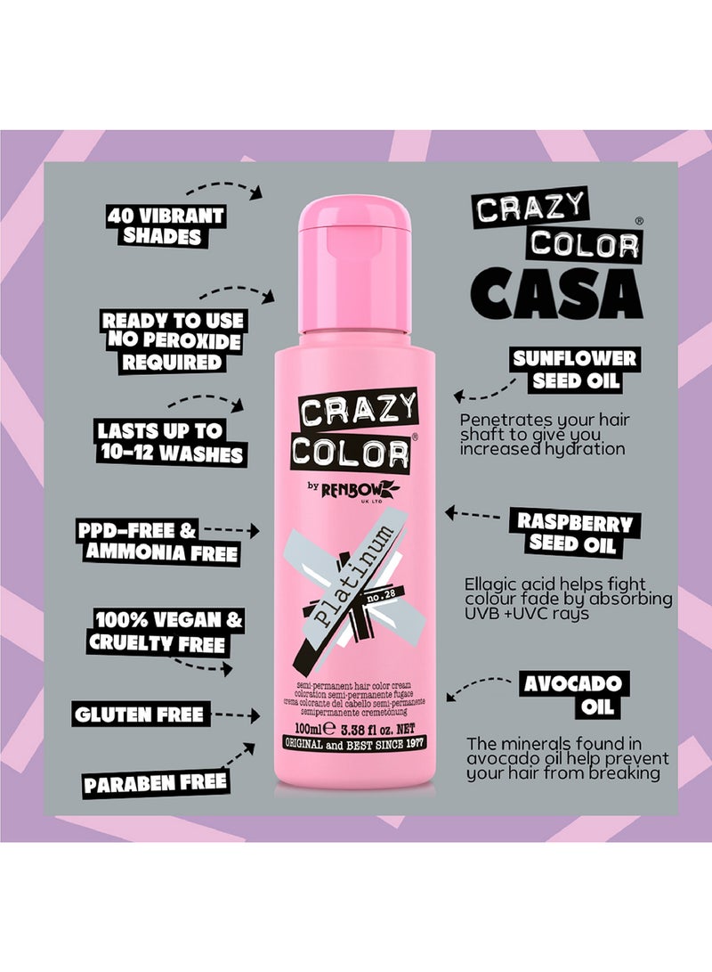 Crazy Color Temporary Hair Color 28 Platinum 100ml  - Image 5