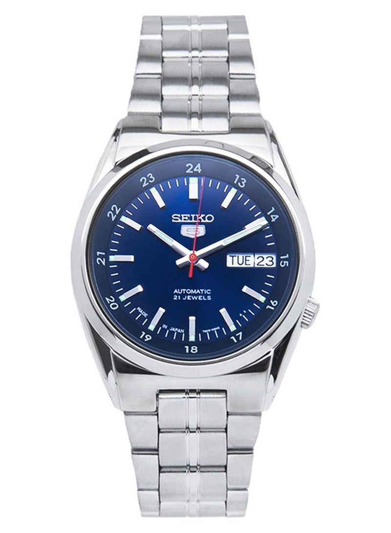 سيكو ساعة يد دائرية الشكل بعقارب وسوار من الستانلس ستيل طراز SNK563J، لون فضي للرجال - Image 1