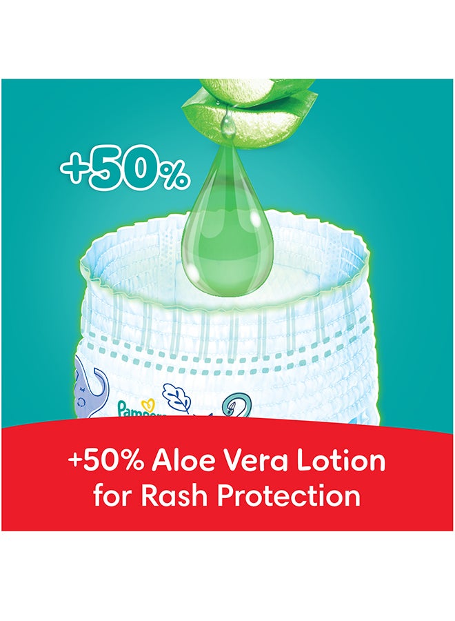 بامبرز بنطلون بيبي دراي مع لوشن الصبار، جوانب قابلة للتمدد، وحماية من التسرب، مقاس 5، 12-18 كجم، العبوة الضخمة، 84 سروال - Image 4