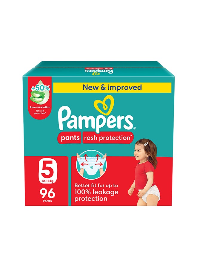 Pampers Aloe Vera Pants Diapers Size 5 Mega Box 96 Count - Image 1
