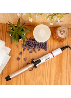 GEEPAS Instant Pro Curling Iron, On/Off Switch, LED Power Indicator, PTC Heater, Temperature Control, 360 Degree Swivel Cord 7 level LED Temperature Setting. White/Silver  - Image 3