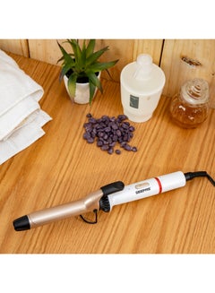 GEEPAS Instant Pro Curling Iron, On/Off Switch, LED Power Indicator, PTC Heater, Temperature Control, 360 Degree Swivel Cord 7 level LED Temperature Setting. White/Silver  - Image 5