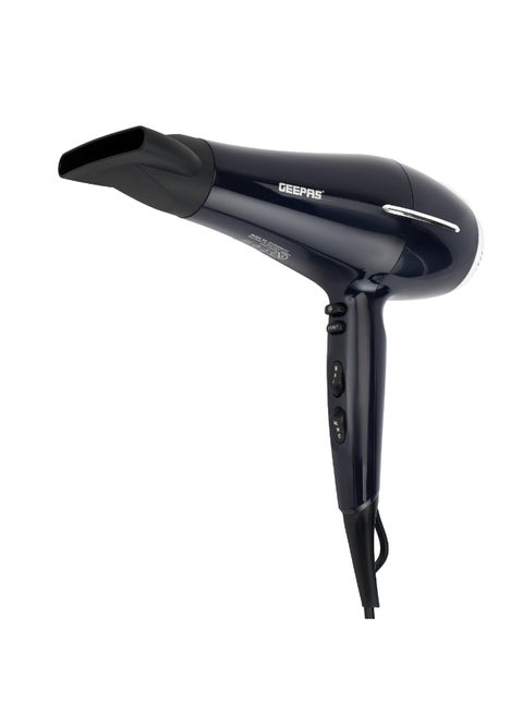 Ionic Hair Dryer - Professional Conditioning Hair Dryer for Frizz Free Styling with Concentrator - 2-Speed & 3 Temperature Settings, Cool Shot Function  Powerful Black