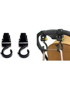 Sunveno 2-Piece Multi-Functional High-Strength Convenient Rotating Stroller Hook Set - Black  - Image 2