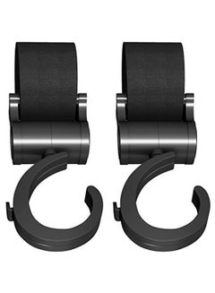 Sunveno 2-Piece Multi-Functional High-Strength Convenient Rotating Stroller Hook Set - Black  - Image 3