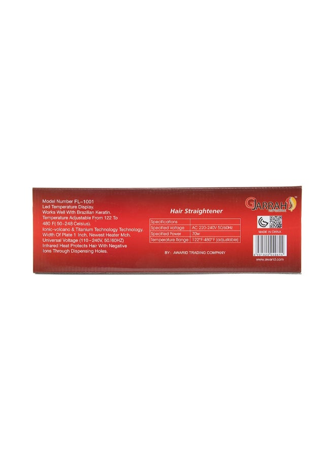 Gjarrah - Ceramic Digital Titanium Flat Iron Black/Red - Image 1