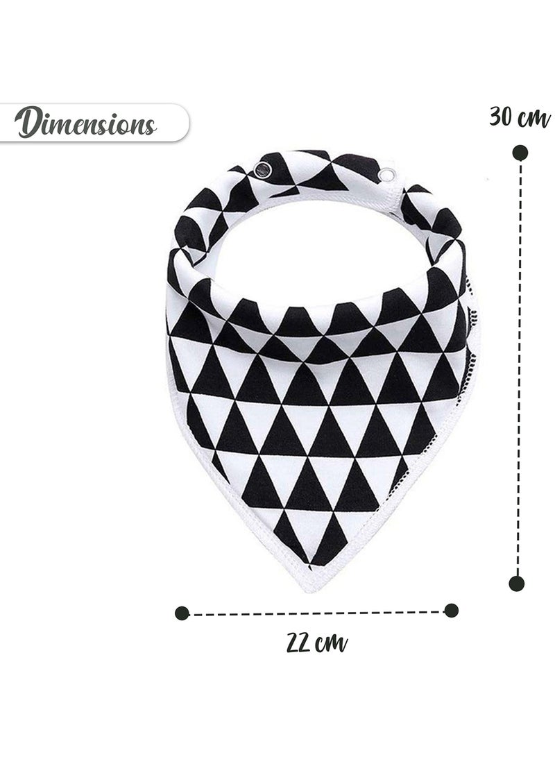 Eazy Kids Pack Of 4 Bandana Bibs Organic Cotton - Triangle Dots  - Image 2