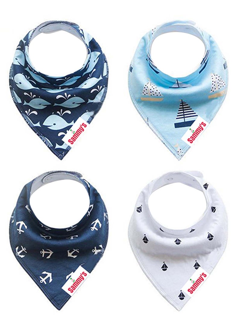 Pack Of 4 Bandana Bibs - Organic Cotton - Anchor Ships - pnsku/N14074217A/45/_/1705897972/8cae5768-b744-47a8-96a8-e55018cf19d6