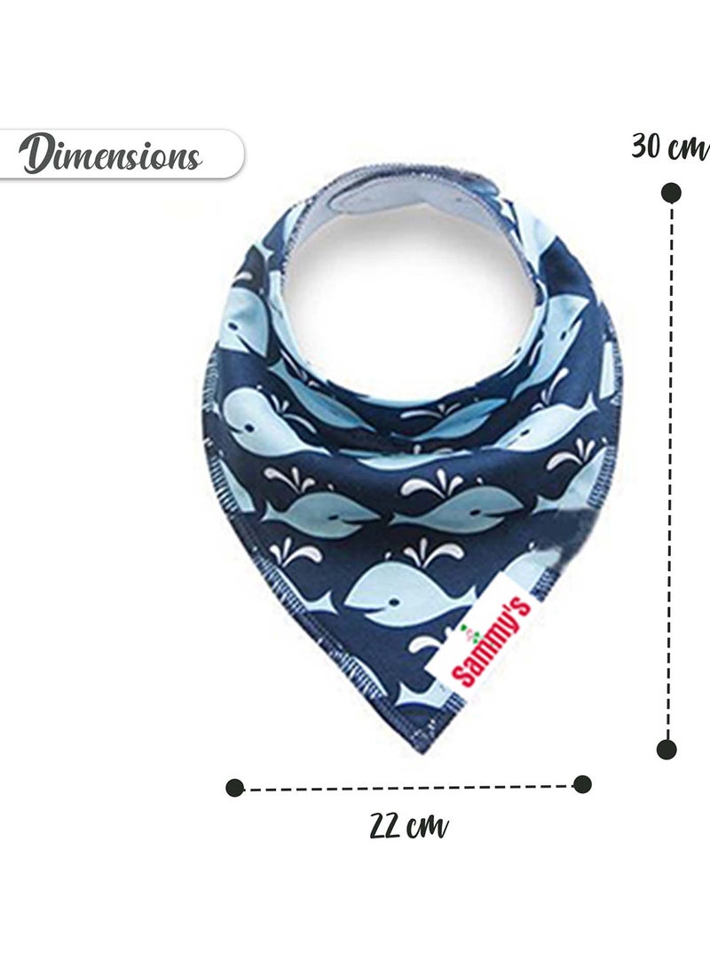 Eazy Kids Pack Of 4 Bandana Bibs - Organic Cotton - Anchor Ships  - Image 3