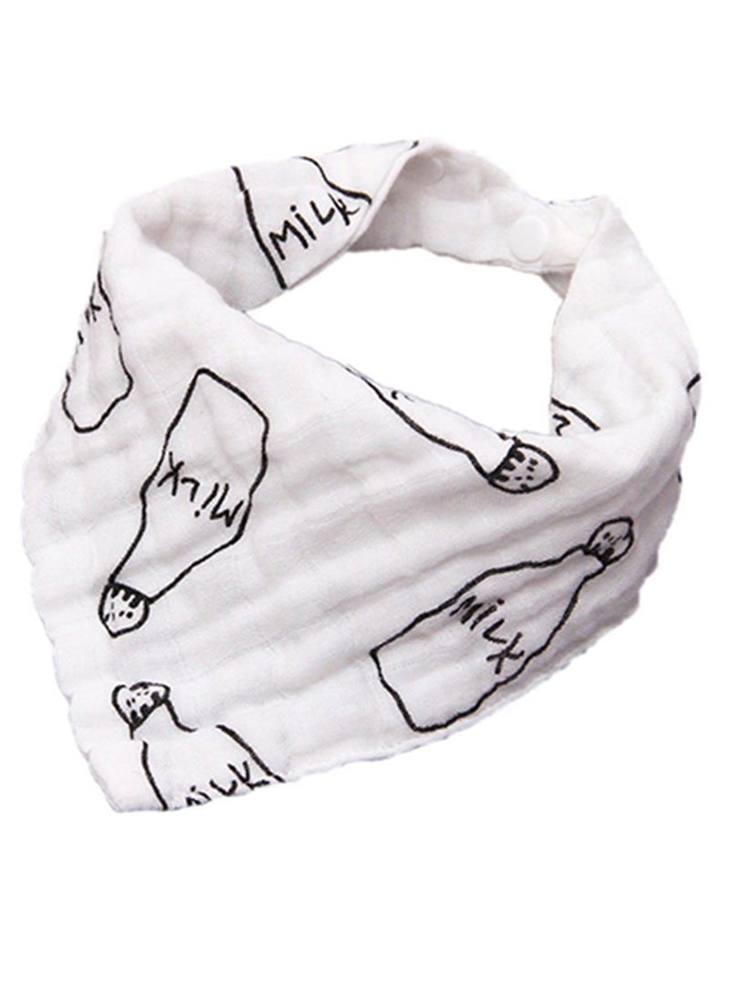 Eazy Kids - Set Of 3 Muslin Bandana Bibs - Black & White - Image 1
