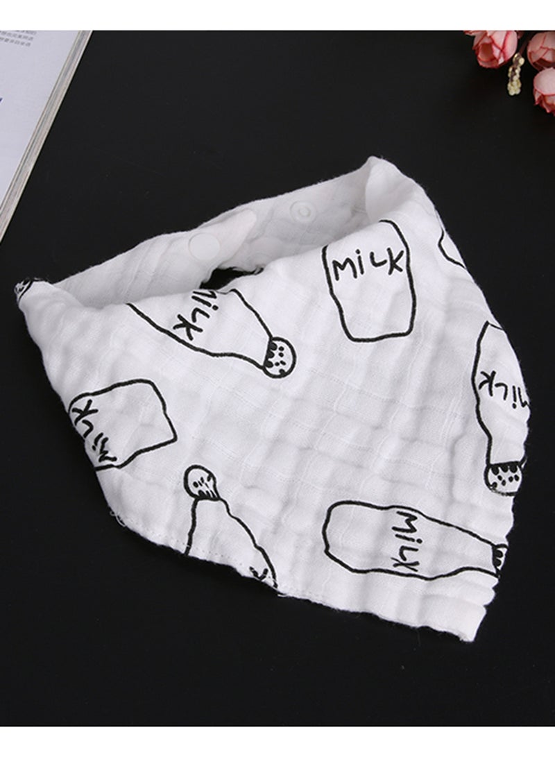 Eazy Kids - Set Of 3 Muslin Bandana Bibs - Black & White - Image 1