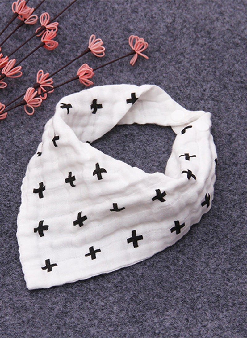 Eazy Kids - Set Of 3 Muslin Bandana Bibs - Black & White - Image 1