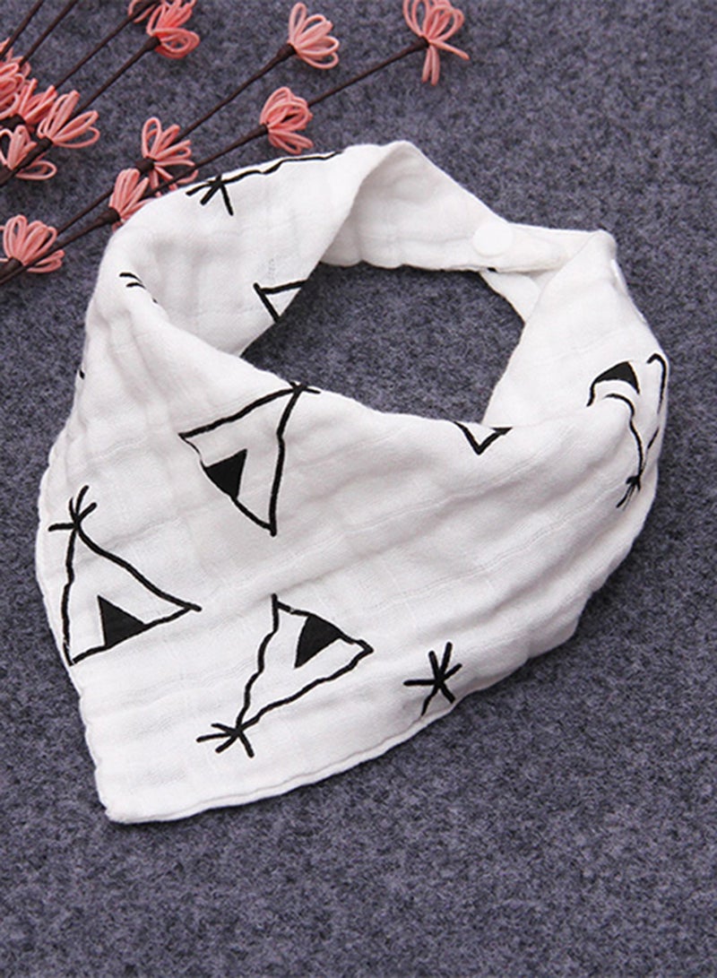 Eazy Kids - Set Of 3 Muslin Bandana Bibs - Black & White - Image 1