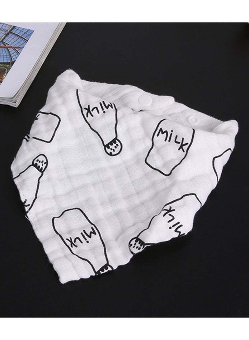 Eazy Kids - Set Of 3 Muslin Bandana Bibs - Black & White - Image 1