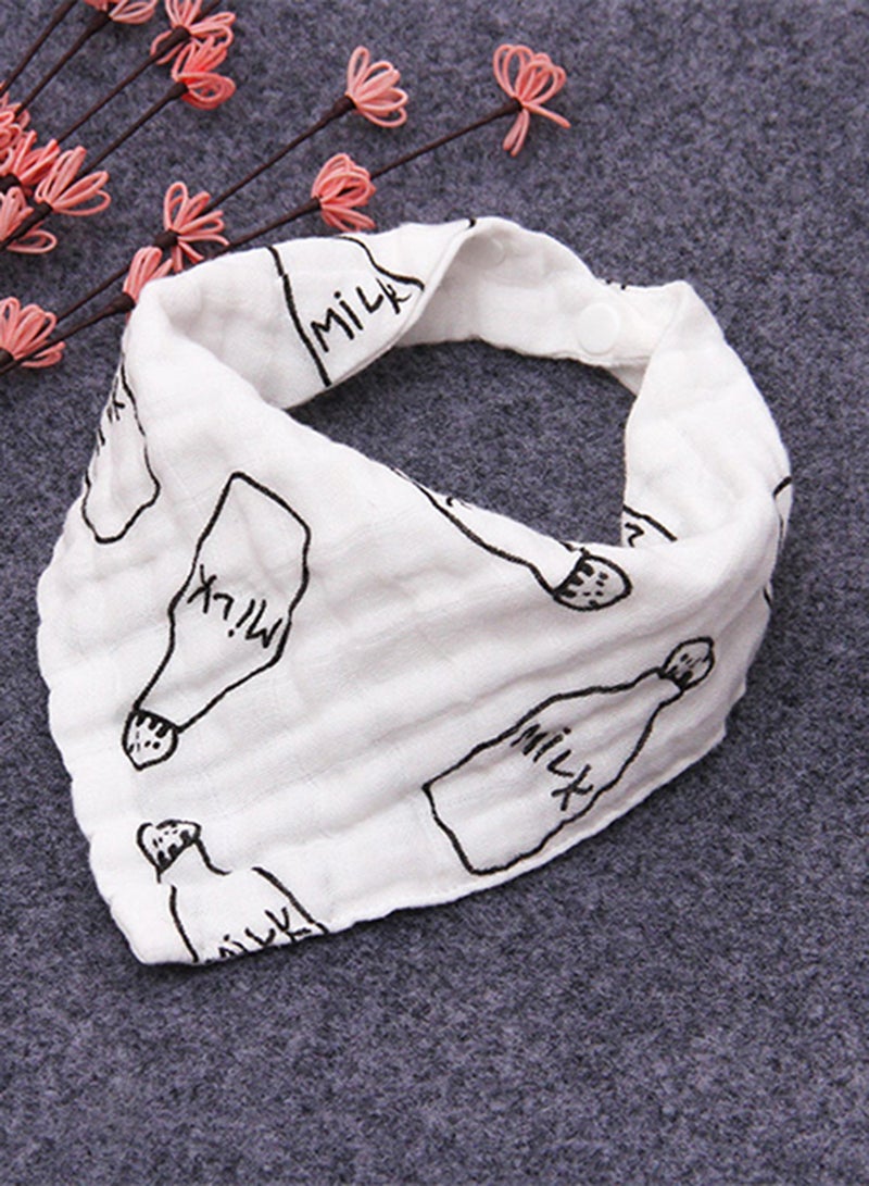 Eazy Kids - Set Of 3 Muslin Bandana Bibs - Black & White - Image 1