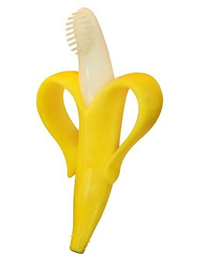 Eazy Kids Baby Training Banana Toothbrush And Teether For Infant- Yellow  - Image 1