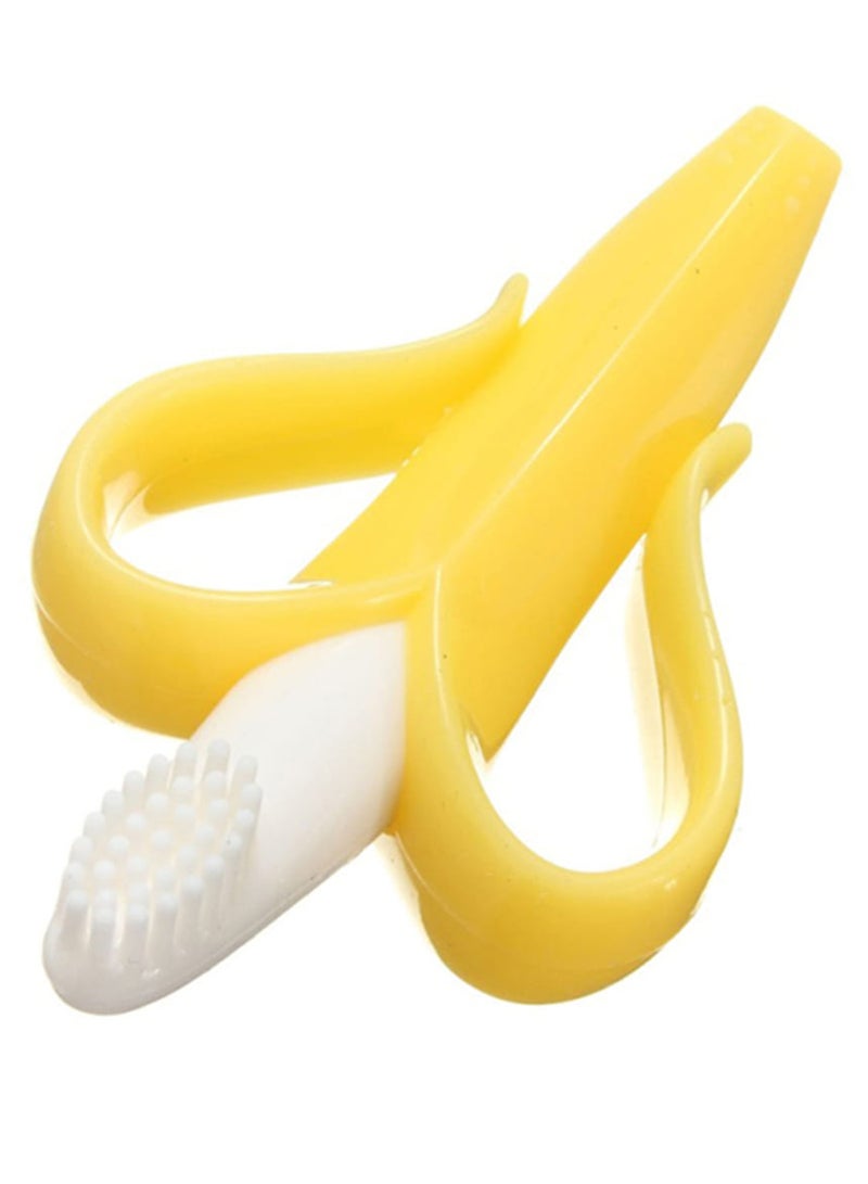 Eazy Kids Baby Training Banana Toothbrush And Teether For Infant- Yellow  - Image 5