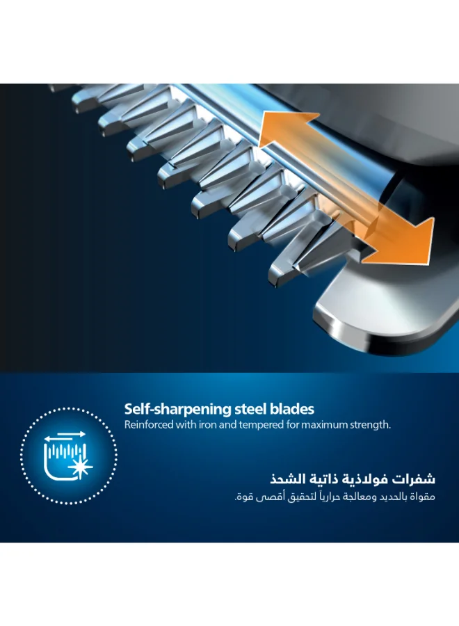 Philips Multigroom 3000 MG3710/33,6-in-1 Beard & Face Trimmer,Maintenance-Free Blades, No Oil Needed,60min Cordless Use,Nose & Ear Trimmer, Beard & Stubble Combs,Storage Pouch Included Black