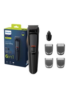 ماكينة التشذيب MG3710/33 من Philips | أداة 6 في 1 لتشذيب اللحية والوجه | شفرات لا تحتاج إلى صيانة، لا حاجة للزيت | 60 دقيقة من الاستخدام اللاسلكي | أداة تشذيب للأنف والأذن، وأمشاط للحية الخفيفة | مع حقيبة تخزين أسود