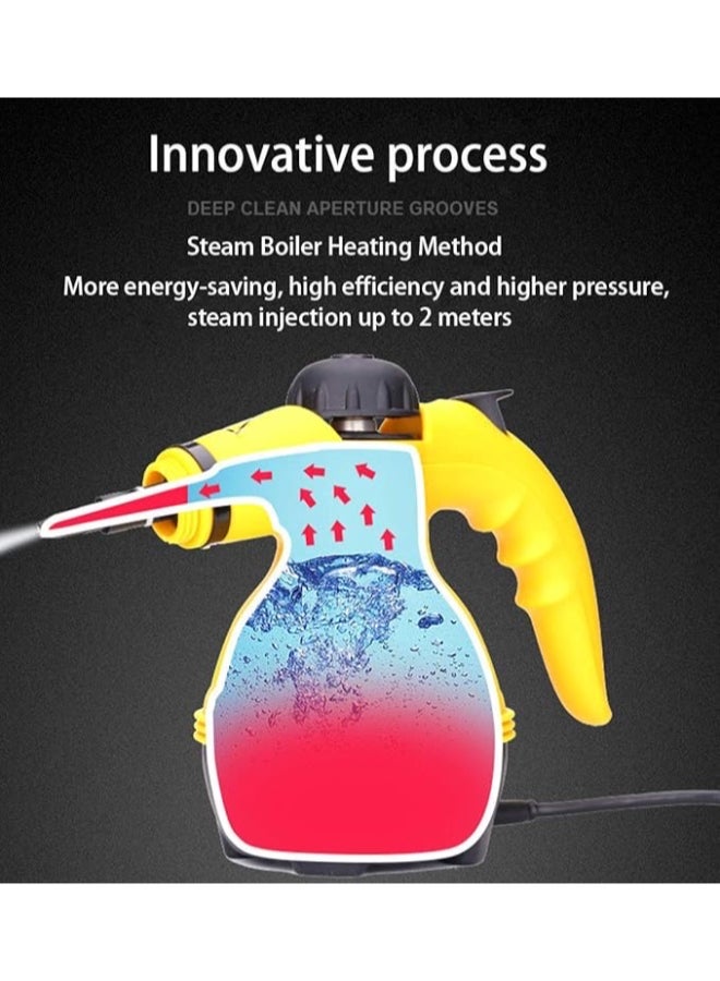 Generic - Handheld Steam Cleaner 3.8 Bar Steam Cleaner Steam Duck Steam Cleaner Steam Mop Steam Mop Hand Steam Cleaner Steam Cleaning Device Black/Yellow - Image 1