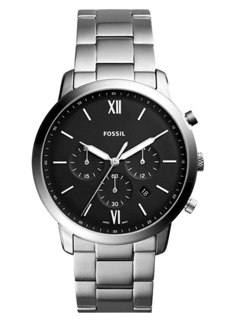 فوسيل ساعة يد نيوترا كرونوغراف طراز FS5384 - 44 مم - فضي للرجال - Image 1