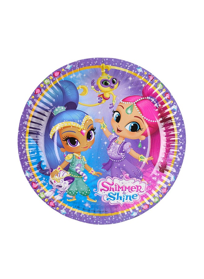 Amscan 8-Piece Shimmer And Shine Paper Plates Set 7inch Kids Birthday Party Tableware, Party Supplies 7inch