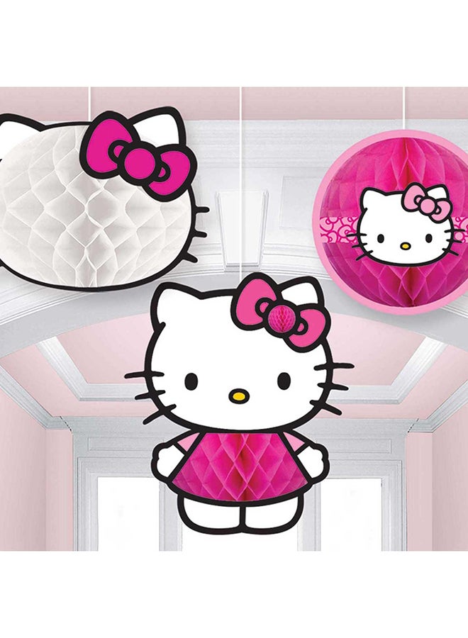 أمسكان طقم زخارف بنمط قرص عسل وهالو كيتي مُكوَّن من 3 قطع