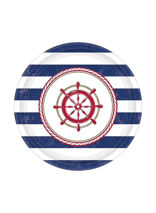 Amscan 8-Piece Anchors Aweigh Paper Plate Set