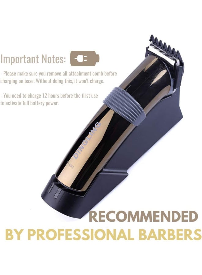DINGLING - Electro Plating Hair Clipper For Male RF-609C Black/Gold - Image 1