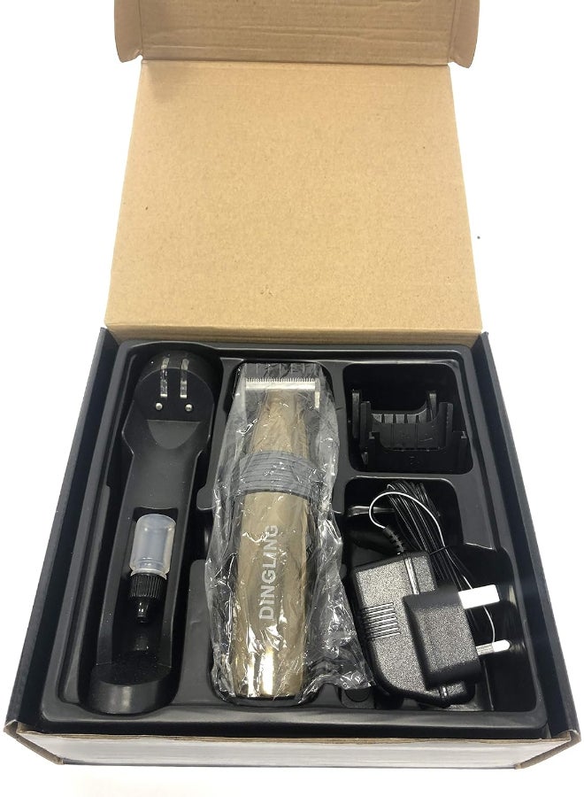 DINGLING - Electro Plating Hair Clipper For Male RF-609C Black/Gold - Image 1