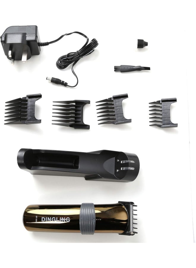 DINGLING - Electro Plating Hair Clipper For Male RF-609C Black/Gold - Image 1