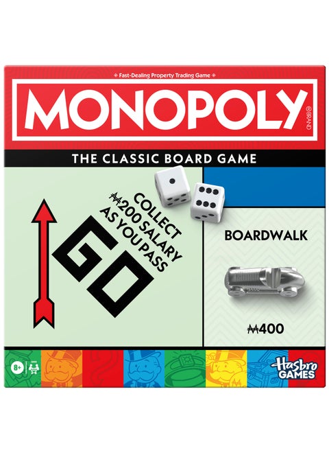 Original Classic Hasbro Family Board Game For 2 To 6 Players, Fun Family Kids & Adults Board Game, Festive Gift For Boys & Girls, Great fun For All Occasions, Age 8+, 2 to 6 Players 6 Players