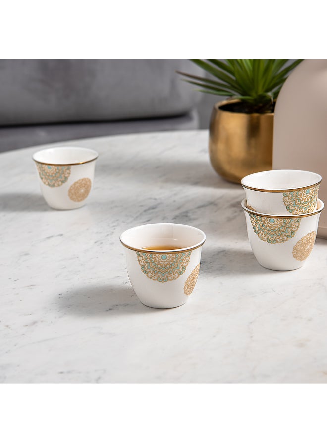 Dallaty 12-Piece Fairouz Design Cawa Cup Set White/Beige 90ml - Image 1