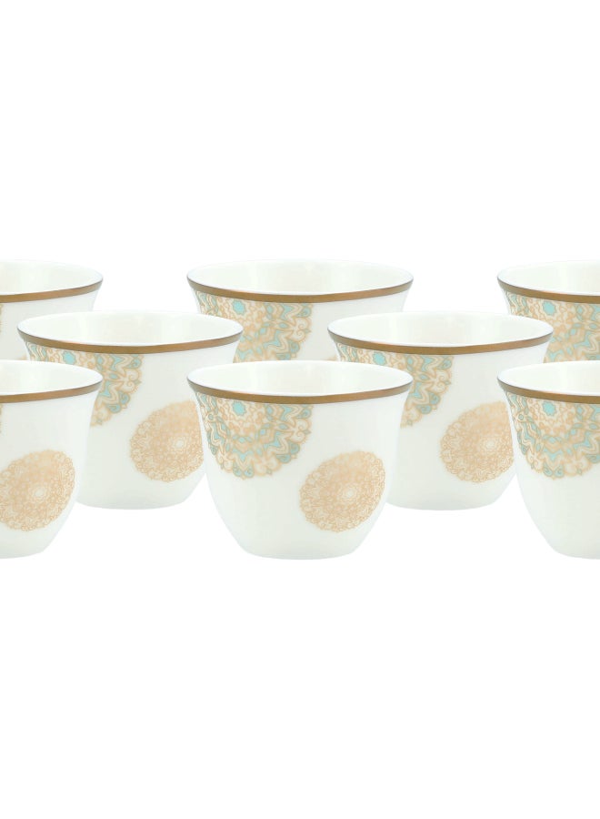 Dallaty 12-Piece Fairouz Design Cawa Cup Set White/Beige 90ml - Image 5