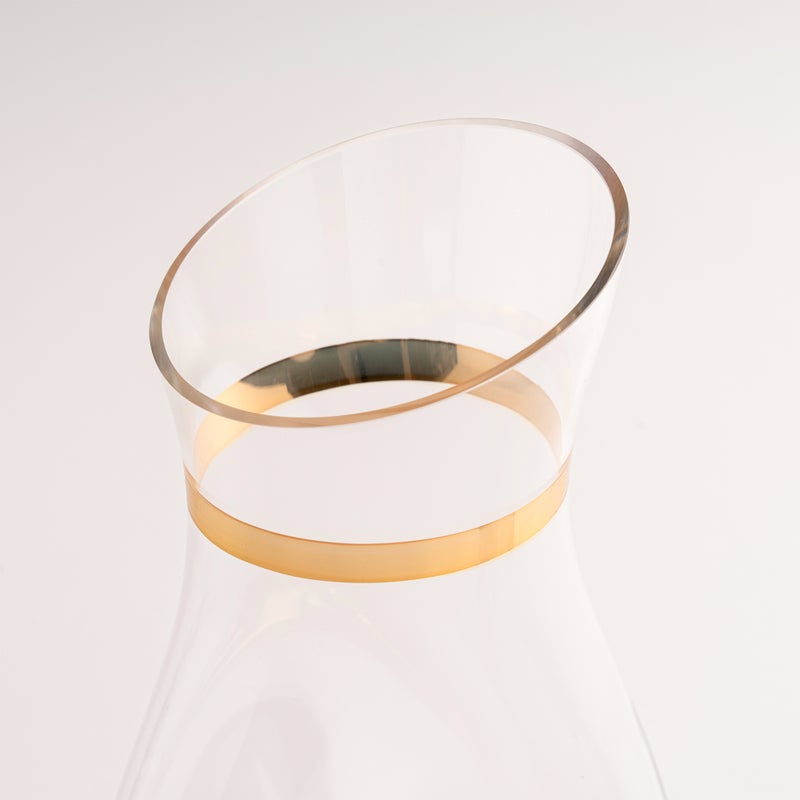 La Mesa 7 Pcs Glass Drink Set Tashkeel Pattern Gold Gold - Image 3