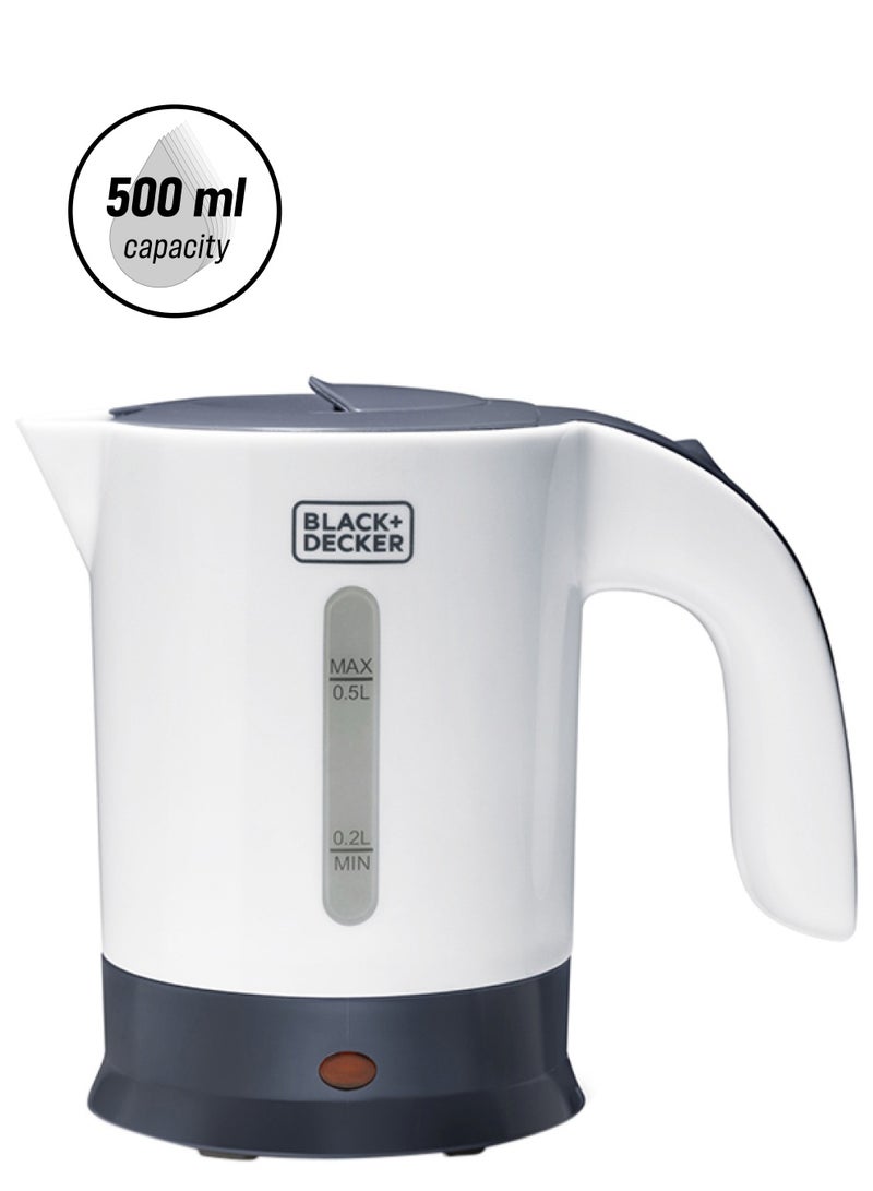 بلاك اند ديكر غلاية ماء كهربائية للسفر بجهد كهربائي ثنائي بقوة 650 وات 0.5 L 650 W TR250JA-B5 أبيض/ رمادي  - Image 1