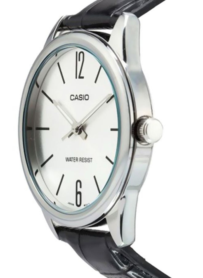 CASIO Men's Leather Analog Watch MTP-V005L-7BUDF - 40 mm - Black - Image 3