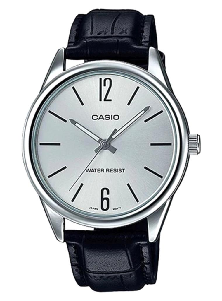 CASIO Men's Leather Analog Watch MTP-V005L-7BUDF - 40 mm - Black - Image 1